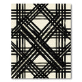 Modern Black and Cream Geometric Plaid Rug