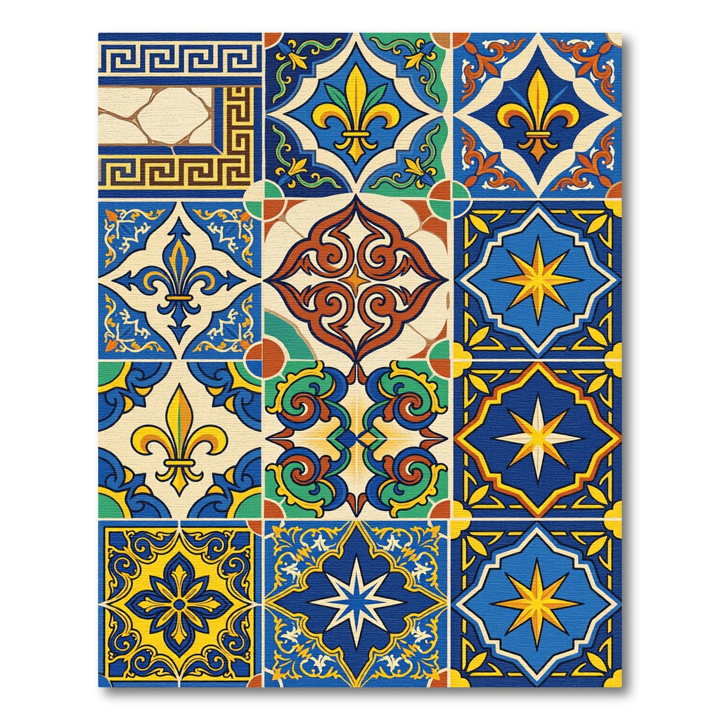 Vibrant Multi Colored Geometric Medallion Rug
