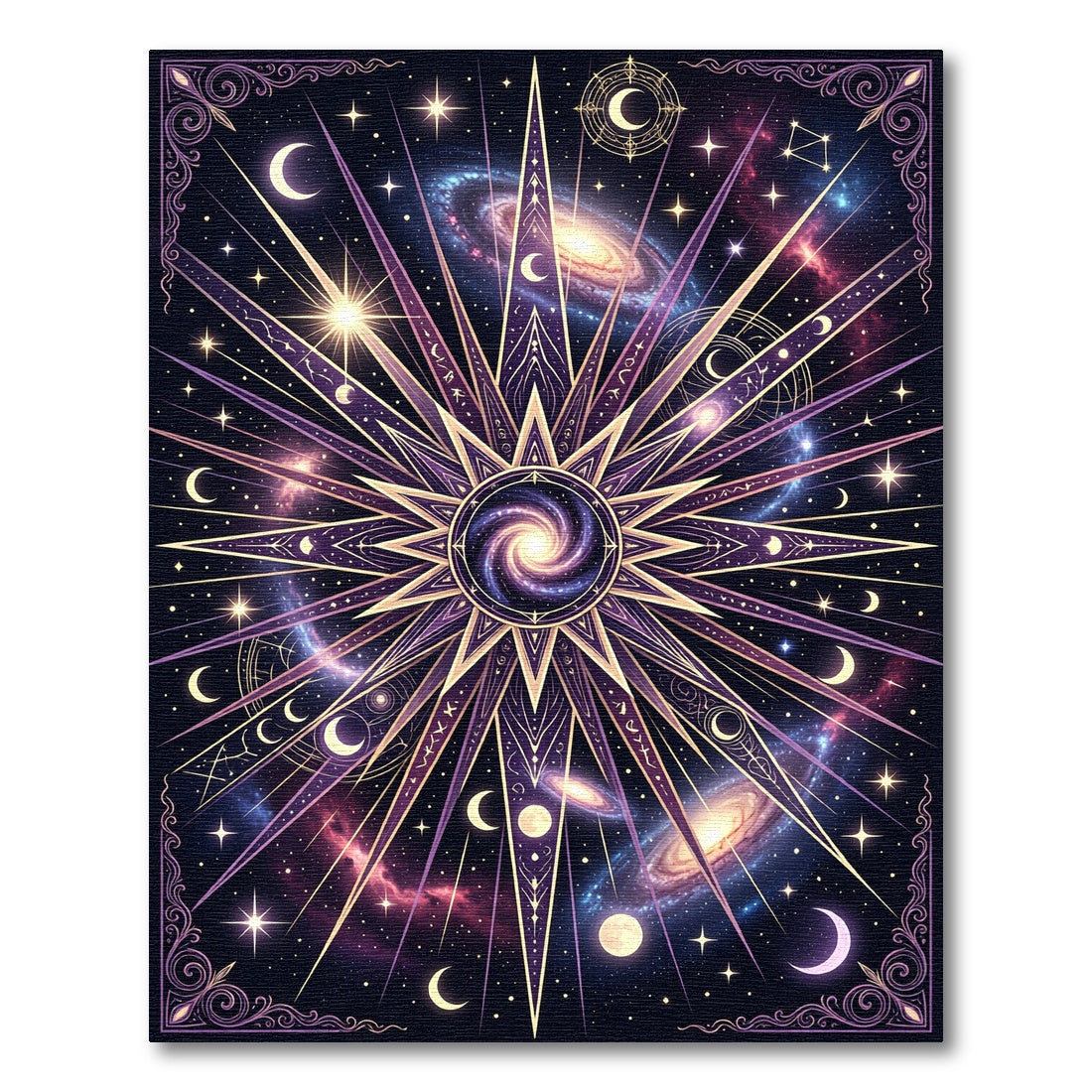 Celestial Cosmic Purple Galaxy Star Rug