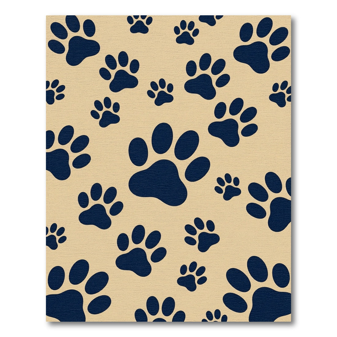 Navy Blue Playful Animal Paw Rug