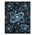 Futuristic Atomic Orbit Blue Glow Rug