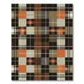 Modern Burnt Orange Brown Plaid Rug