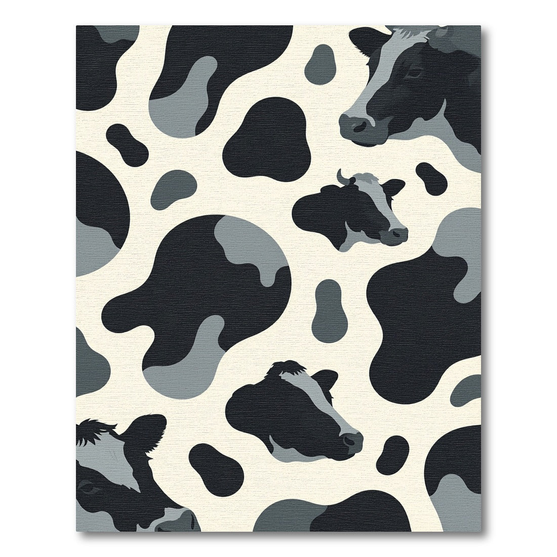Farmhouse Black White Cow Spots Rug