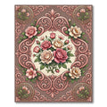 Rose Garland Floral Medallion Arrangement Rug