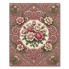 Rose Garland Floral Medallion Arrangement Rug