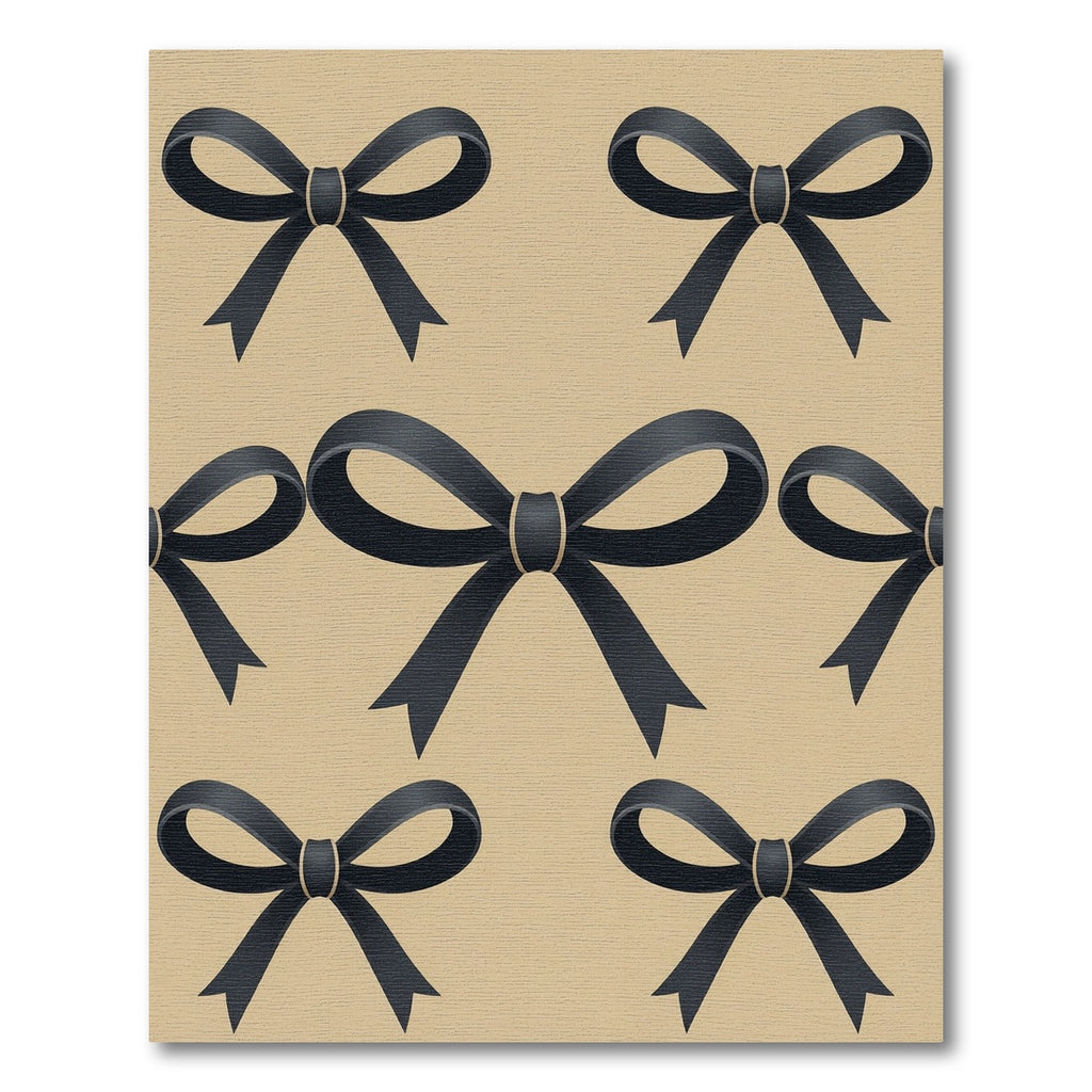 Elegant Black Bows on Beige Rug