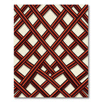 Crimson Orange Lattice Weave Rug