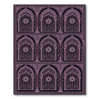 Mauve Archway Floral Scroll Pattern Rug