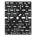 Black and White Interwoven Geometric Rug