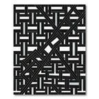 Black and White Interwoven Geometric Rug