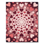 Radiant Crimson Heart Burst Rug