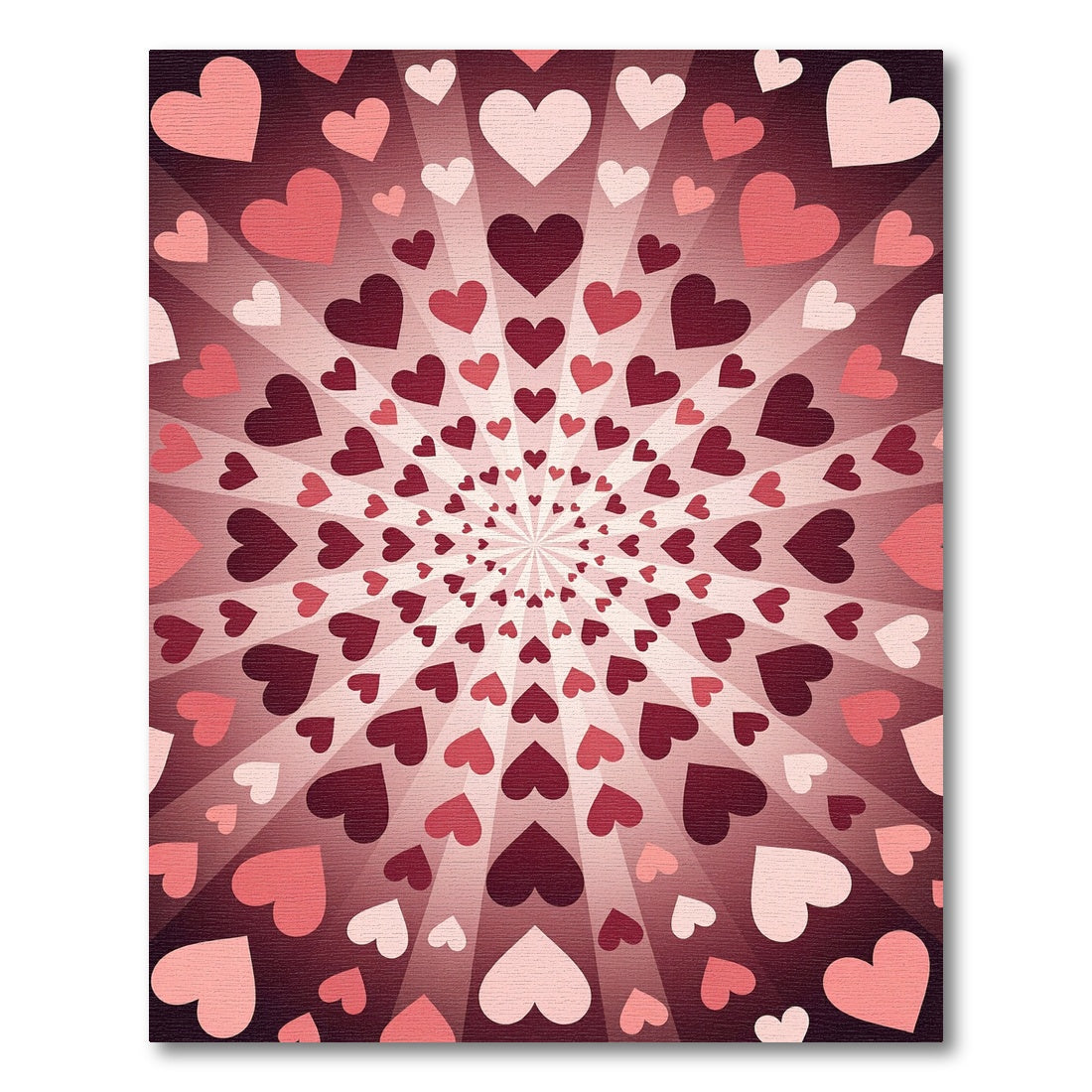 Radiant Crimson Heart Burst Rug