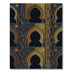 Ornate Black and Gold Archway Rug