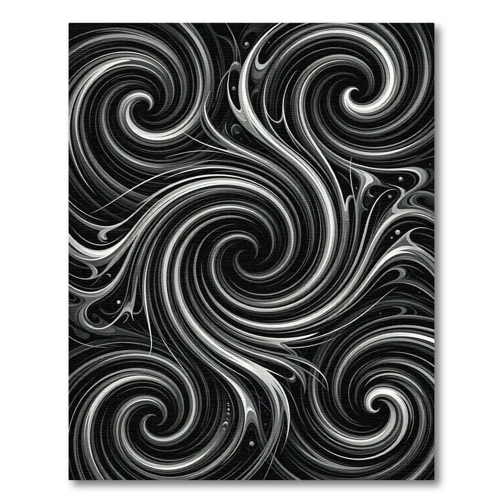 Monochromatic Swirl Abstract Fluid Rug