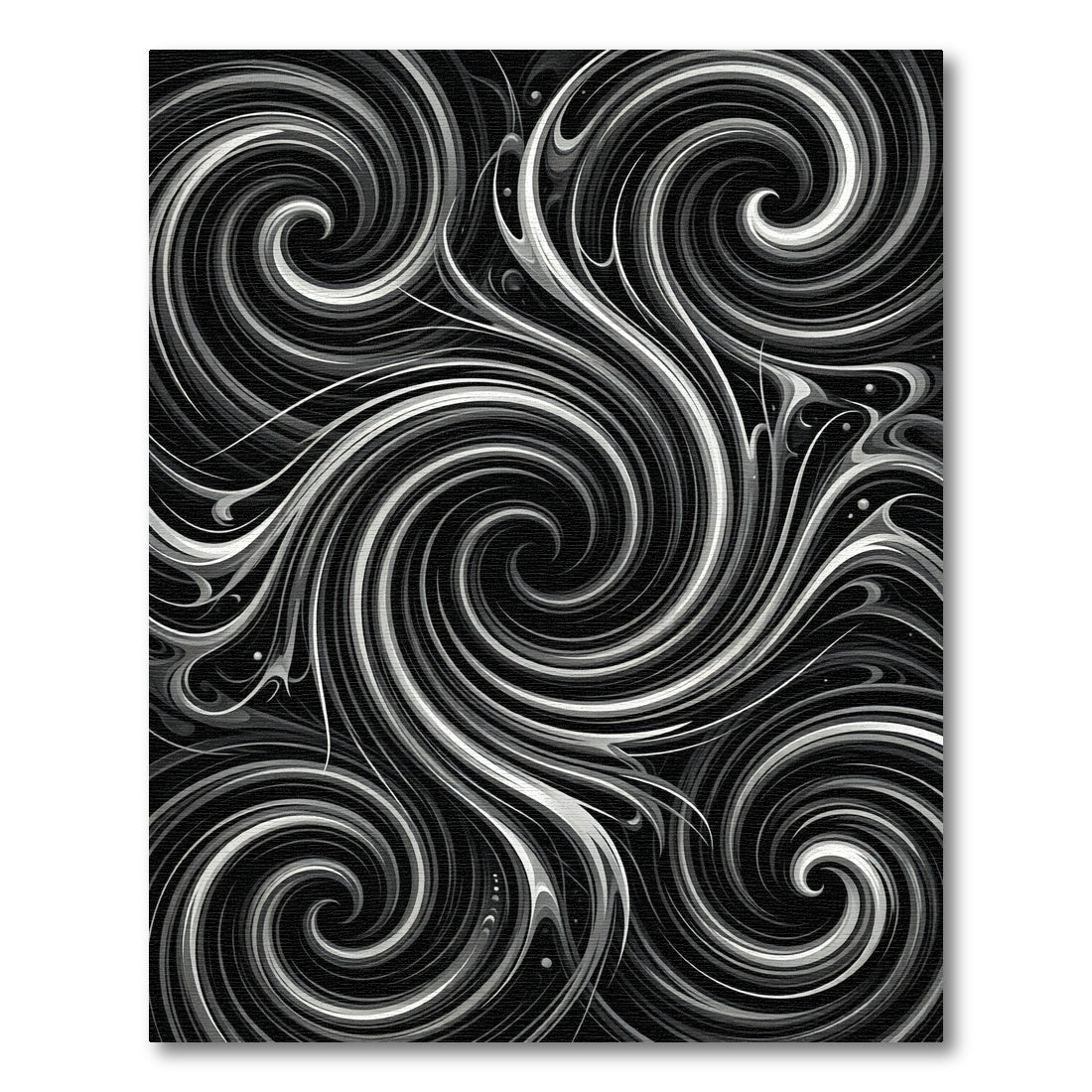 Monochromatic Swirl Abstract Fluid Rug