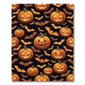 Glowing Orange Jack O Lantern Bat Rug