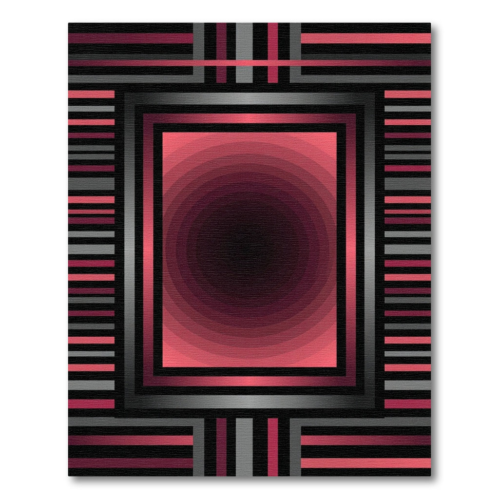 Crimson Gray Rectangular Gradient Rug