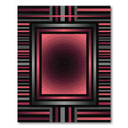 Crimson Gray Rectangular Gradient Rug