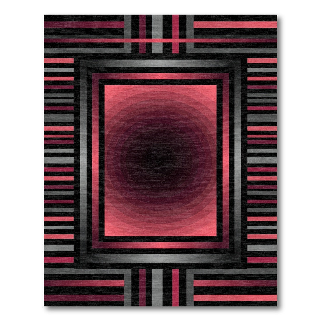 Crimson Gray Rectangular Gradient Rug