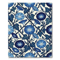 Vintage Indigo Morning Glory Botanical Rug