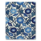 Vintage Indigo Morning Glory Botanical Rug