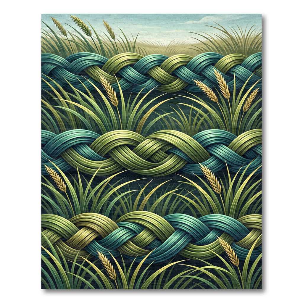 Emerald Teal Woven Wheat Field Rug