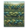 Emerald Teal Woven Wheat Field Rug