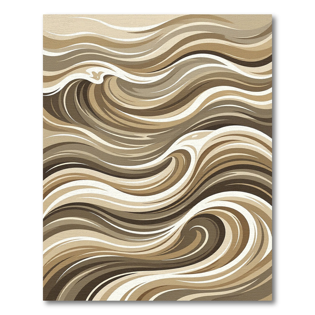 Rich Earth Tone Swirl Waves Rug