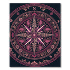 Pink Paisley Compass Rose Medallion Rug