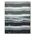 Monochromatic Horizontal Stripe Ocean Rug