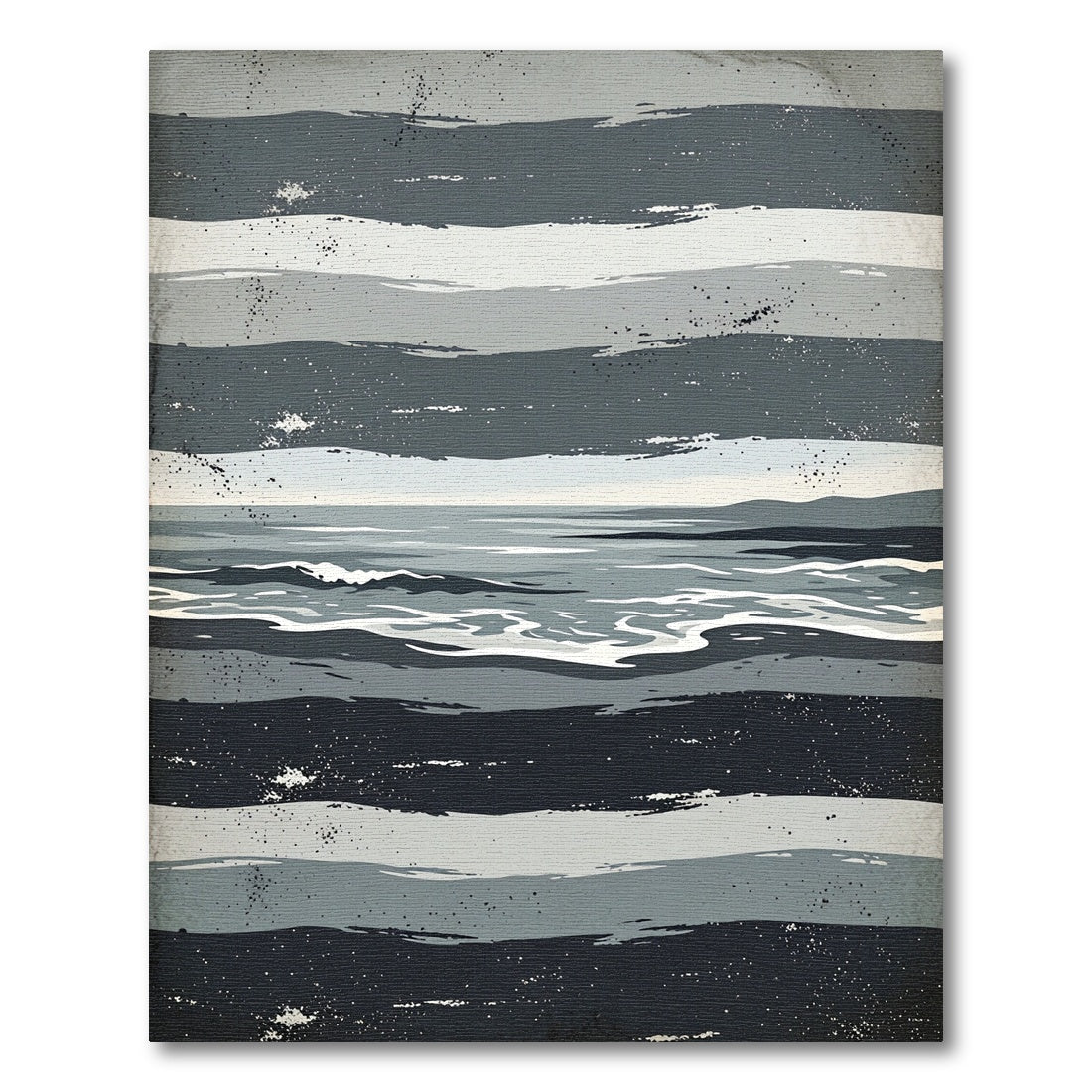 Monochromatic Horizontal Stripe Ocean Rug