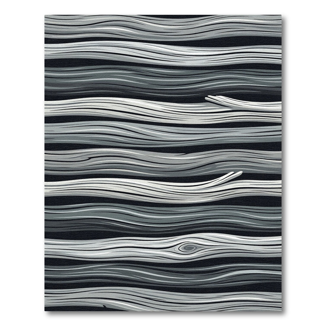 Monochrome Gray Wavy Grain Wood Texture Rug