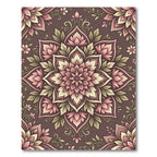 Vintage Pink Floral Mandala Rug