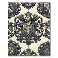 Ornate Crested Lion Emblem Rug