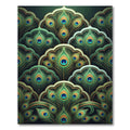 Art Deco Peacock Feather Emerald Teal Rug