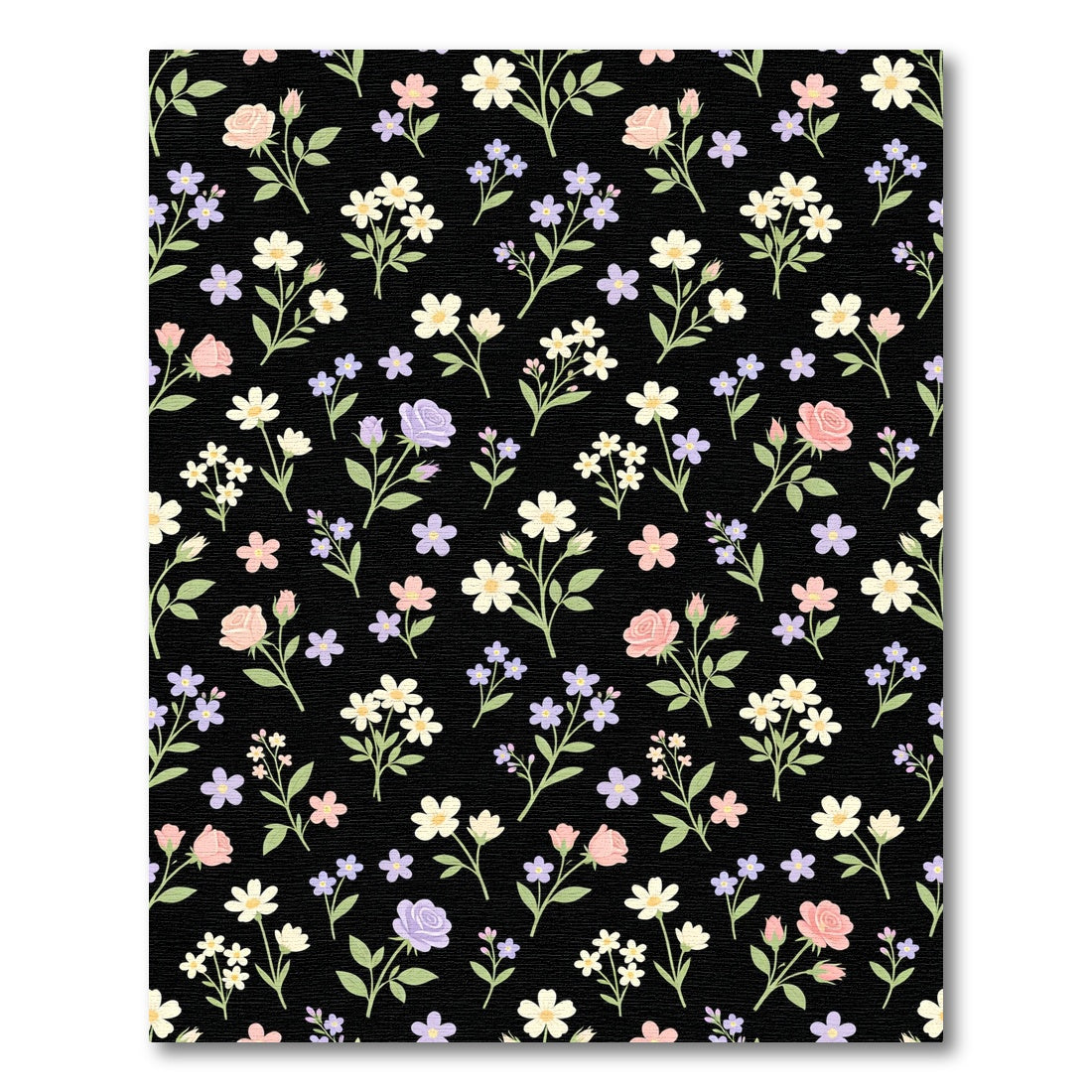Pink Purple White Floral Sprigs Rug