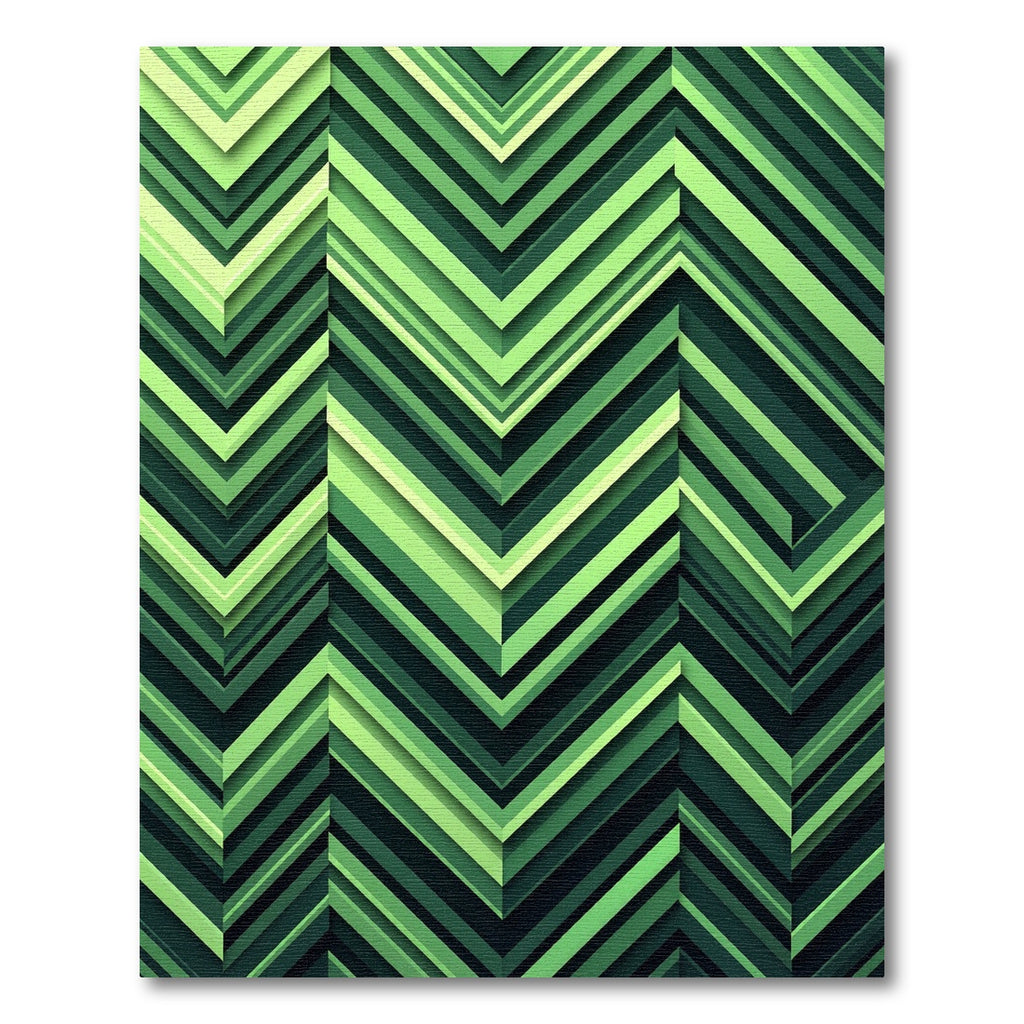 Emerald Chevron Layers Rug