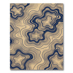 Navy Blue Topographic Swirl Abstract Rug
