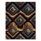 Golden Geometric Desert Mesa Art Deco Rug
