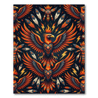 Vibrant Flaming Phoenix Tribal Thunder Rug