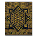 Gold Geometric Hexagon Tribal Art Rug