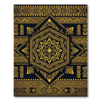 Gold Geometric Hexagon Tribal Art Rug