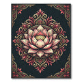 Elegant Pink Lotus Floral Mandala Rug