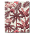 Crimson Floral Banana Leaf Fan Rug