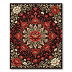 Crimson Red Floral Radiance Rug