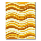 Golden Abstract Wavy Sunset Layered Lines Rug