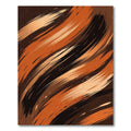 Abstract Burnt Orange Black Swirls Rug