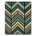 Green Earthy Tribal Chevron Vases Rug