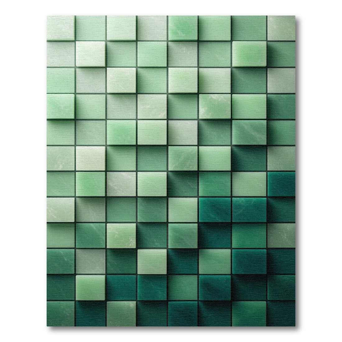 Forest Green Marbleized Cube Rug