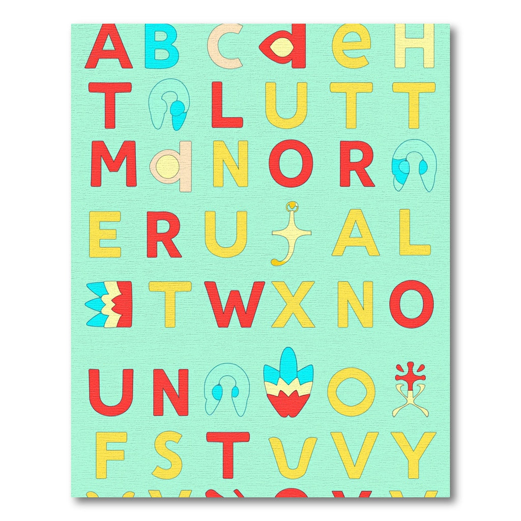 Retro Alphabet Splash Art Rug